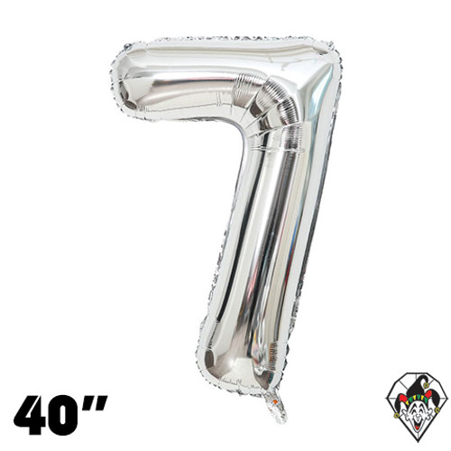 40 Inch Number 7 Silver Foil Balloon 1ct