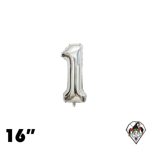 16 Inch Number 1 Silver Foil Balloon 1ct