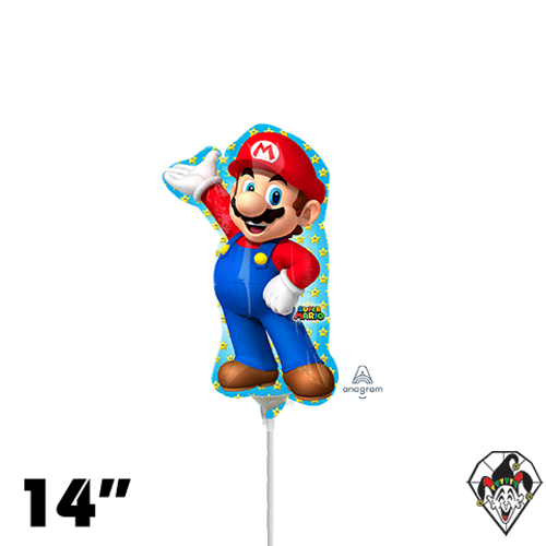 14 Inch Shape Mario Bros Foil Balloon Anagram 1ct