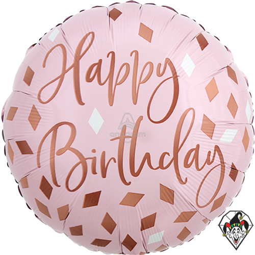 18 Inch Circle Blush Birthday Foil Balloon Anagram 1ct