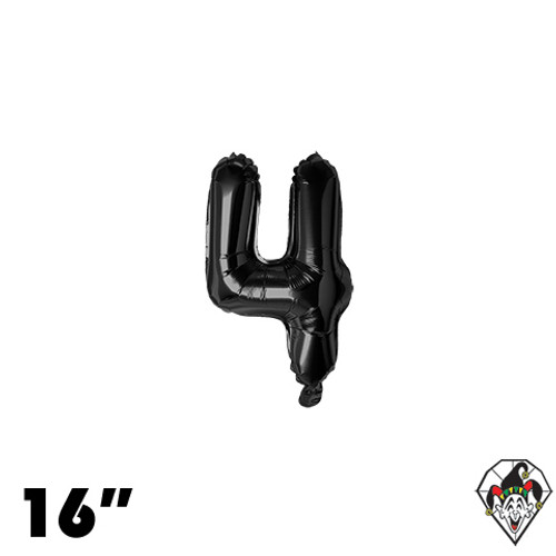 16 Inch Number 4 Black Foil Balloon 1ct