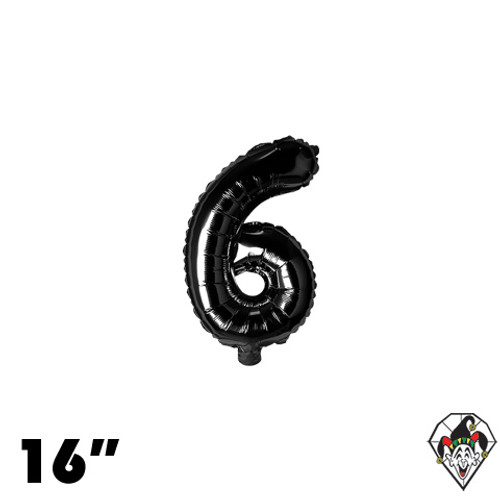 16 Inch Number 6 Black Foil Balloon 1ct