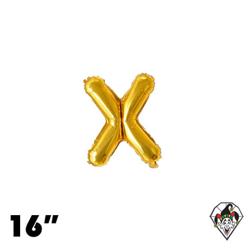 16 Inch Letter X Gold Foil Balloon 1ct