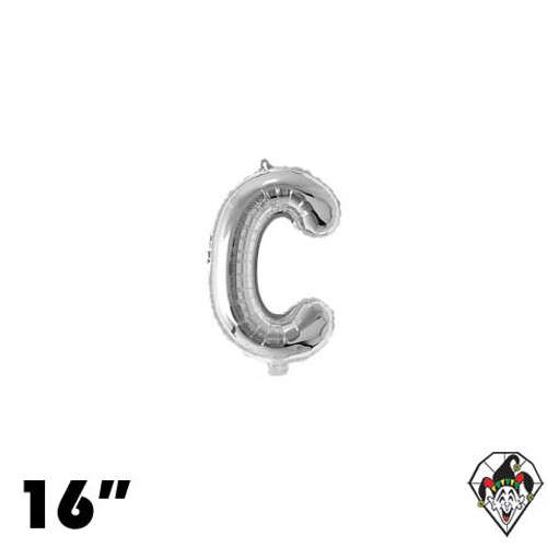 16 Inch Letter C Silver Foil Balloon 1ct