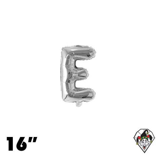 16 Inch Letter E Silver Foil Balloon 1ct