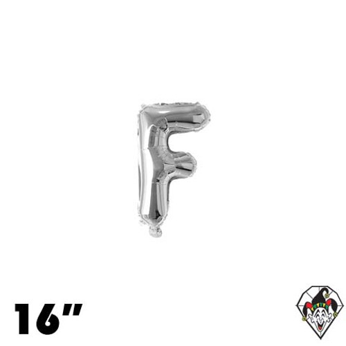 16 Inch Letter F Silver Foil Balloon 1ct