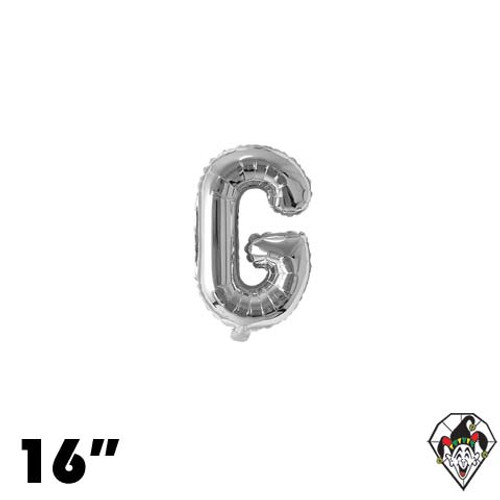 16 Inch Letter G Silver Foil Balloon 1ct