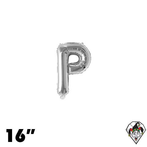 16 Inch Letter P Silver Foil Balloon 1ct