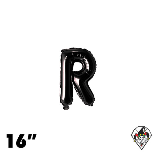 16 Inch Letter R Black Foil Balloon 1ct