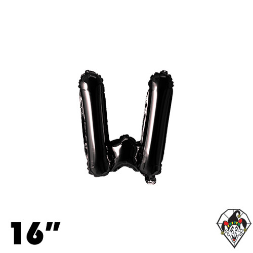 16 Inch Letter W Black Foil Balloon 1ct