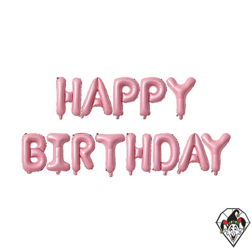 Happy Birthday Pink Phrase Foil Balloon 1ct