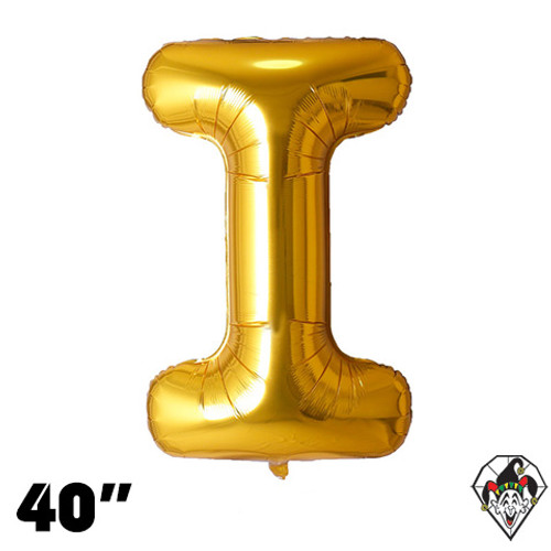 40 Inch Letter I Gold Foil Balloon 1ct