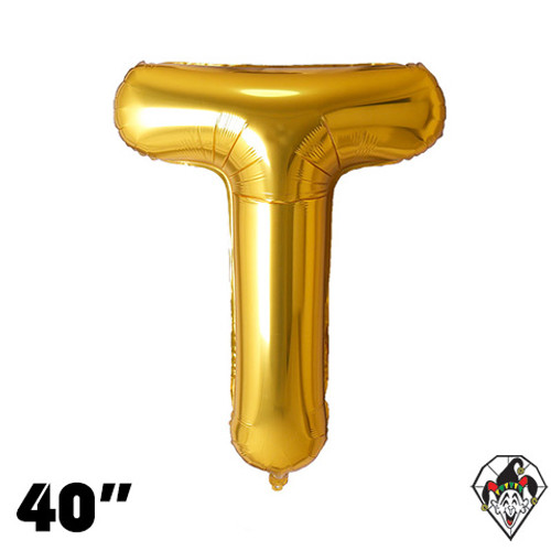 40 Inch Letter T Gold Foil Balloon 1ct