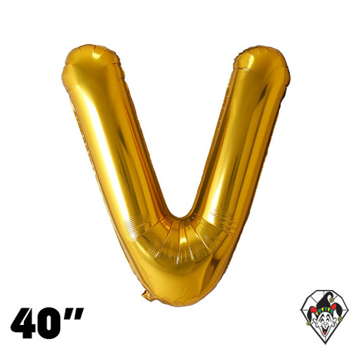 40 Inch Letter V Gold Foil Balloon 1ct