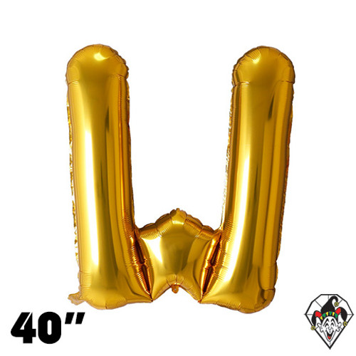40 Inch Letter W Gold Foil Balloon 1ct