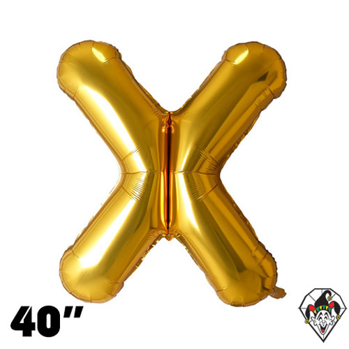 40 Inch Letter X Gold Foil Balloon 1ct