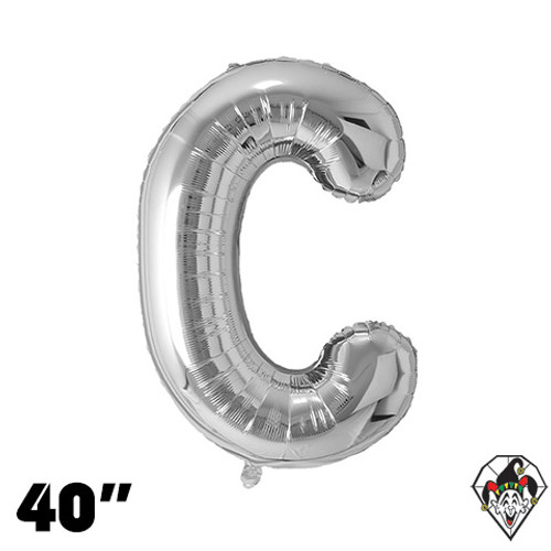 40 Inch Letter C Silver Foil Balloon 1ct