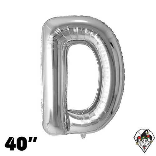 40 Inch Letter D Silver Foil Balloon 1ct