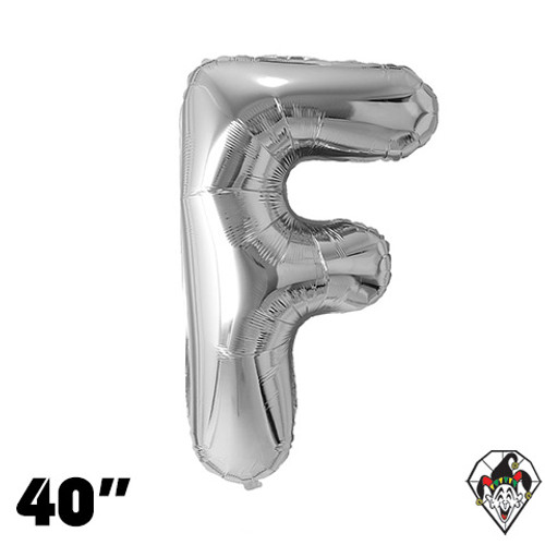 40 Inch Letter F Silver Foil Balloon 1ct