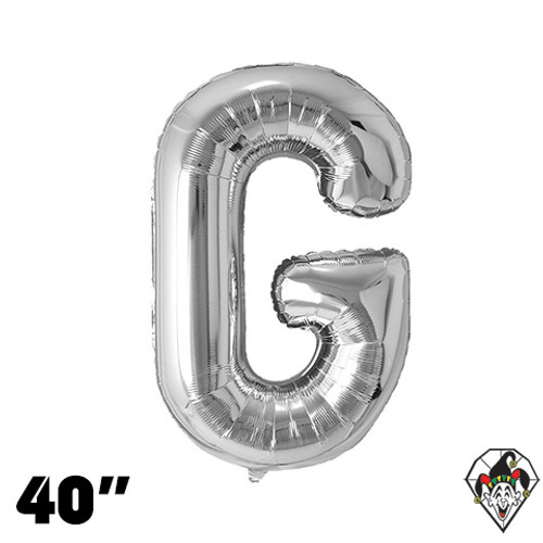 40 Inch Letter G Silver Foil Balloon 1ct