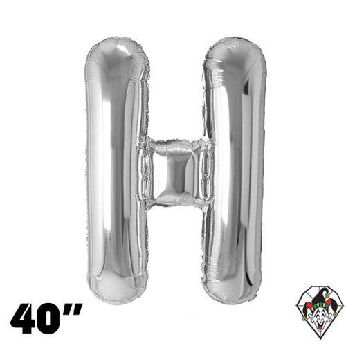 40 Inch Letter H Silver Foil Balloon 1ct