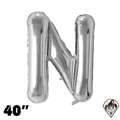 40 Inch Letter N Silver Foil Balloon 1ct
