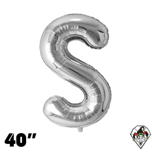 40 Inch Letter S Silver Foil Balloon 1ct