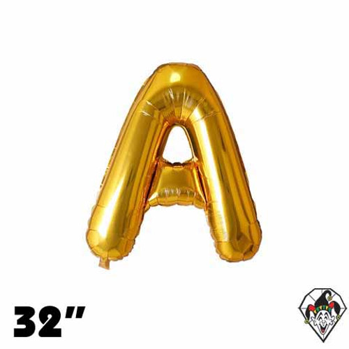 32 Inch Letter A Gold Foil Balloon 1ct