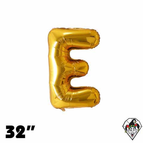 32 Inch Letter E Gold Foil Balloon 1ct