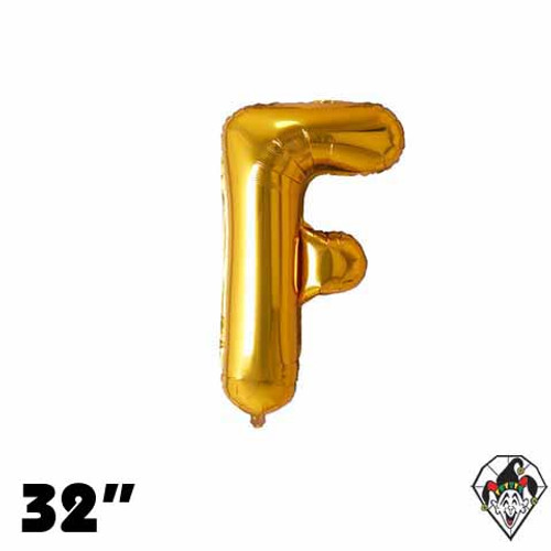 32 Inch Letter F Gold Foil Balloon 1ct