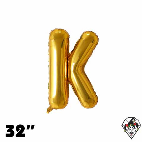 32 Inch Letter K Gold Foil Balloon 1ct