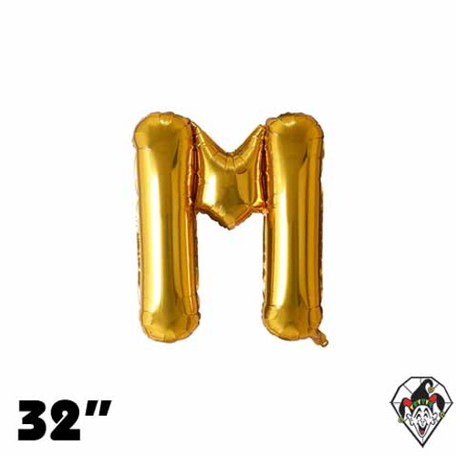 32 Inch Letter M Gold Foil Balloon 1ct