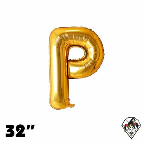 32 Inch Letter P Gold Foil Balloon 1ct
