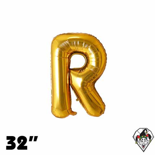 32 Inch Letter R Gold Foil Balloon 1ct