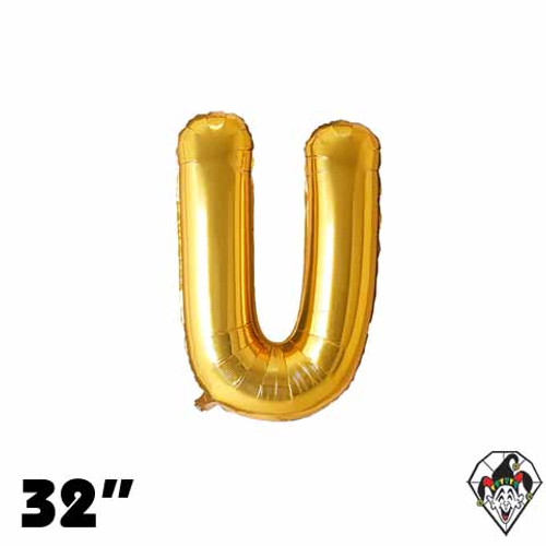 32 Inch Letter U Gold Foil Balloon 1ct