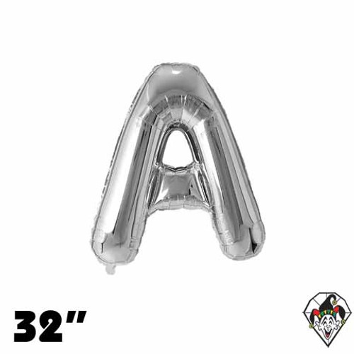 32 Inch Letter A Silver Foil Balloon 1ct