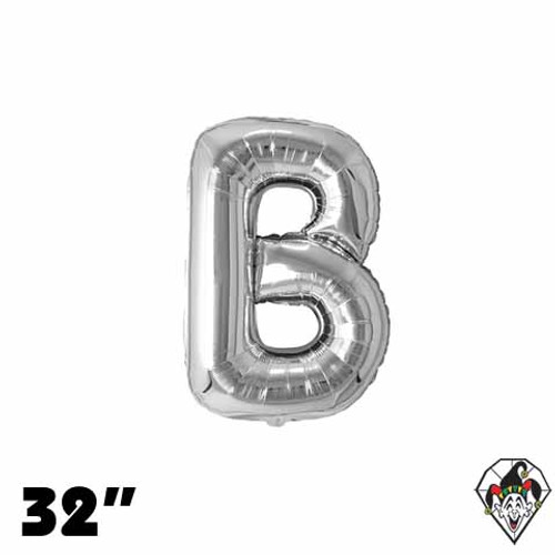32 Inch Letter B Silver Foil Balloon 1ct
