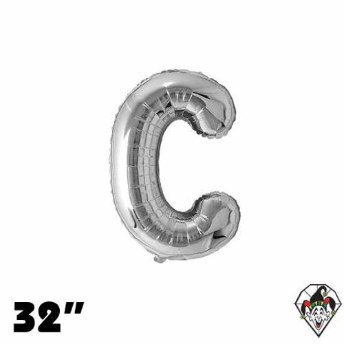 32 Inch Letter C Silver Foil Balloon 1ct