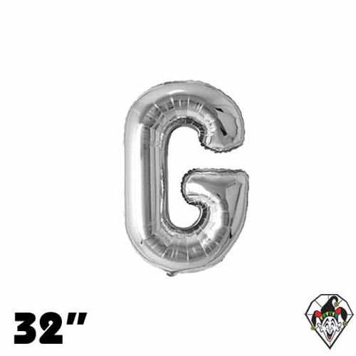 32 Inch Letter G Silver Foil Balloon 1ct