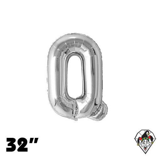 32 Inch Letter Q Silver Foil Balloon 1ct