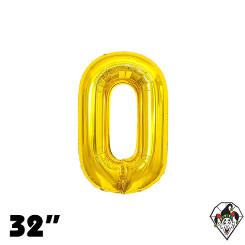 32 Inch Number 0 Gold Foil Balloon 1ct
