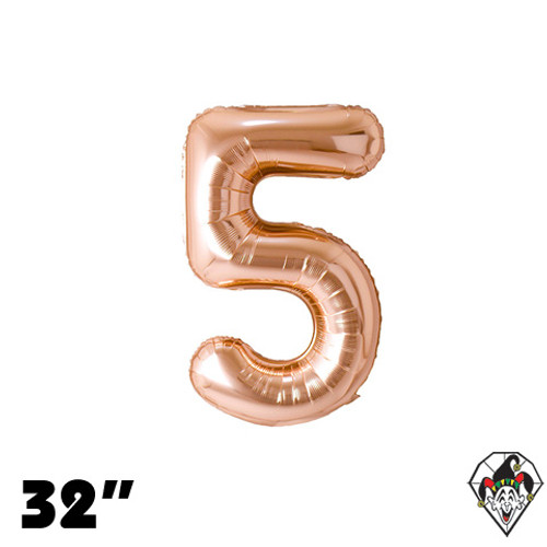 32 Inch Number 5 Champagne Gold Foil Balloon 1ct