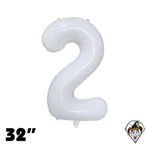 32 Inch Number 2 Milky White Foil Balloon 1ct