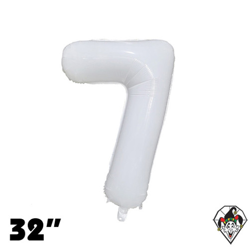 32 Inch Number 7 Milky White Foil Balloon 1ct