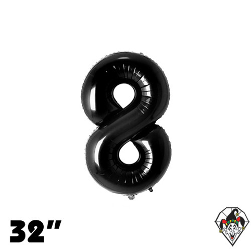 32 Inch Number 8 Black Foil Balloon 1ct