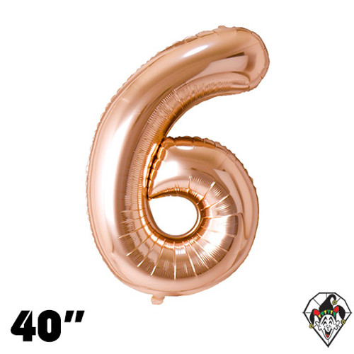 40 Inch Number 6 Champagne Gold Foil Balloon 1ct