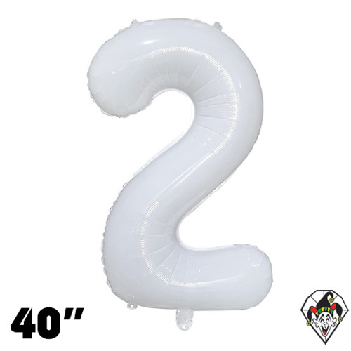 40 Inch Number 2 Milky White Foil Balloon 1ct
