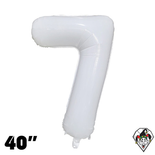 40 Inch Number 7 Milky White Foil Balloon 1ct