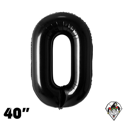 40 Inch Number 0 Black Foil Balloon 1ct