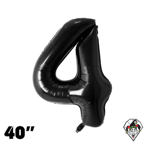 40 Inch Number 4 Black Foil Balloon 1ct